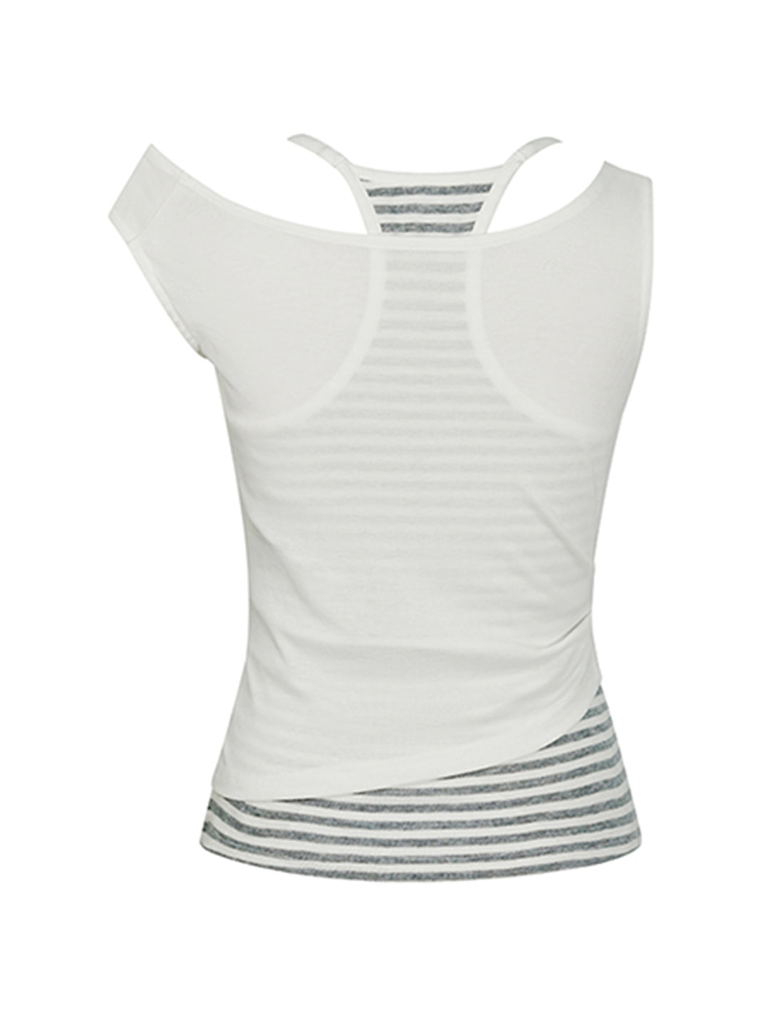 CestNous|Women's Striped Layered Knit Crop Top - PSYLOS 1, CestNous|Women's Striped Layered Knit Crop Top, Top, CestNous, PSYLOS 1